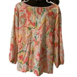 Talbots XL Pastel Floral Shirt